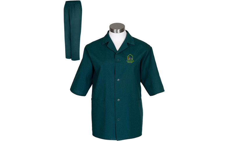 premium two piece housekeeping staff uniform