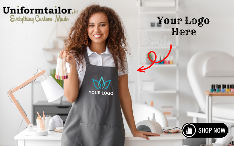 beautician apron with logo